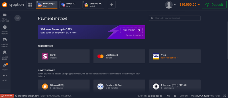 Deposit was instant. Bonus was tempting, but I said no.